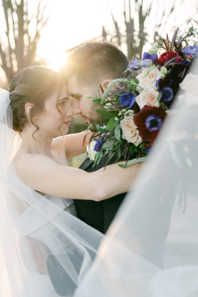 Bride and Groom Winter wedding