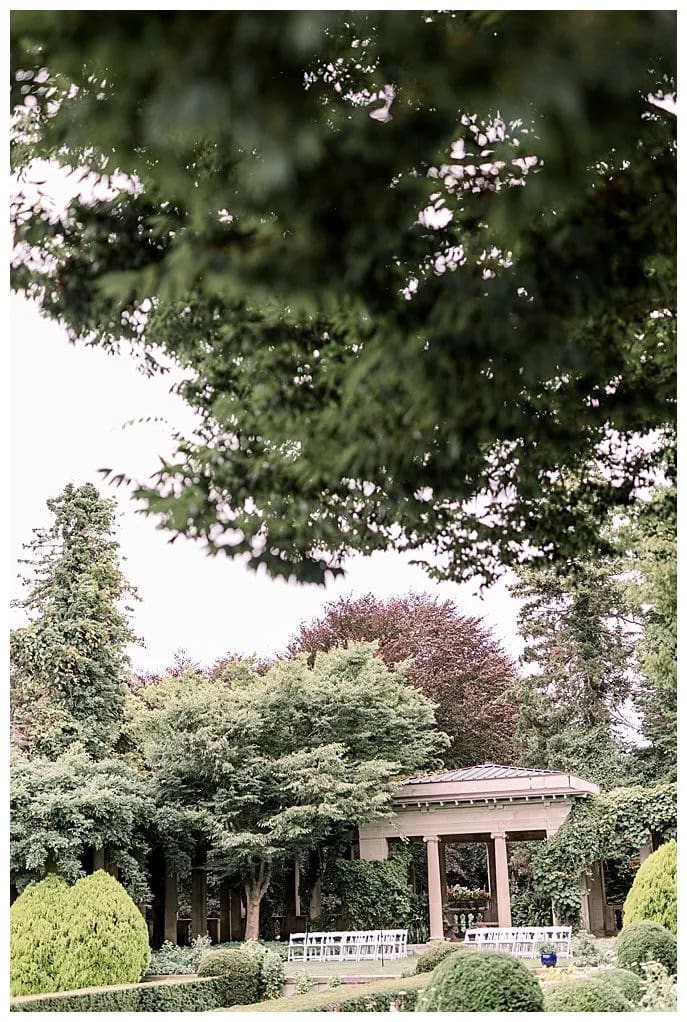 outdoor ceremony set up at Eolia